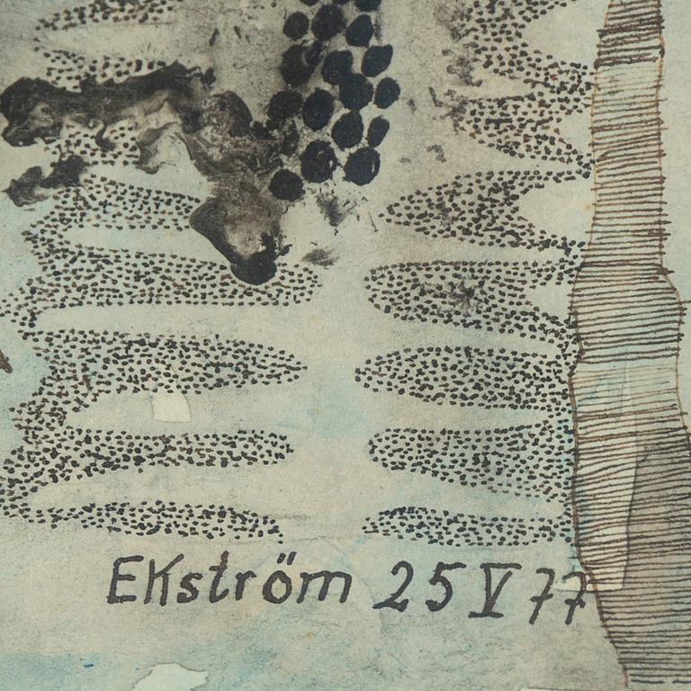 THEA EKSTRÖM, ink & watercolour, signed and dated 27/5-77.