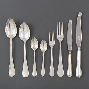 TABLEVARE, silver, 64 pieces. Mid 20th Century.