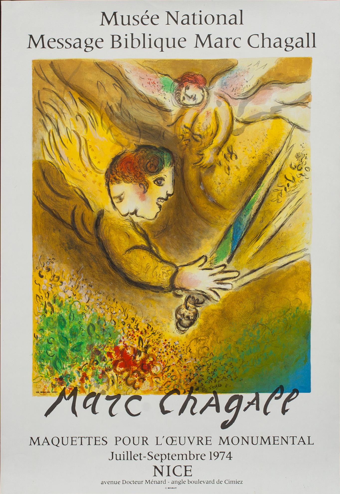 MARC CHAGALL, affisch, Mourlot, Paris 1974.