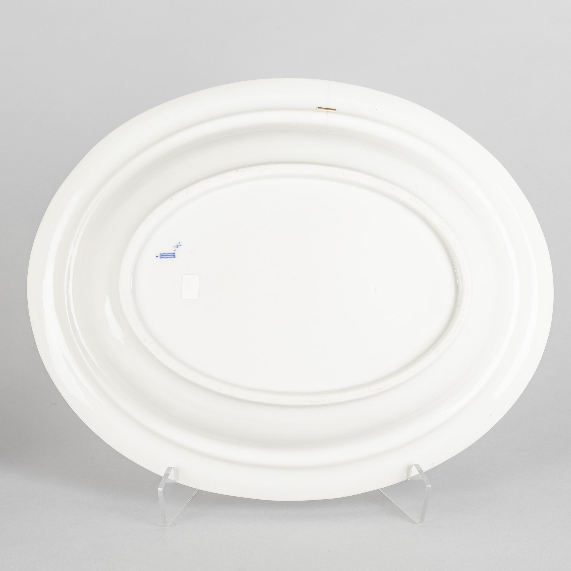 Terrin / ragufat med lock, porslin, Royal Copenhagen, "Musselmalet", 1800-tal.