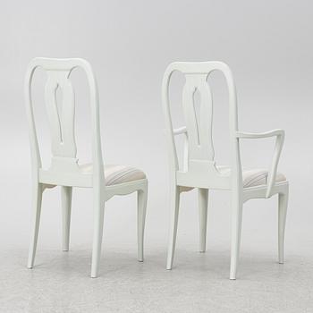 Carl Malmsten, a dinner table with six chairs, 'Brunnsviken', Sweden, second half of the 20th century.