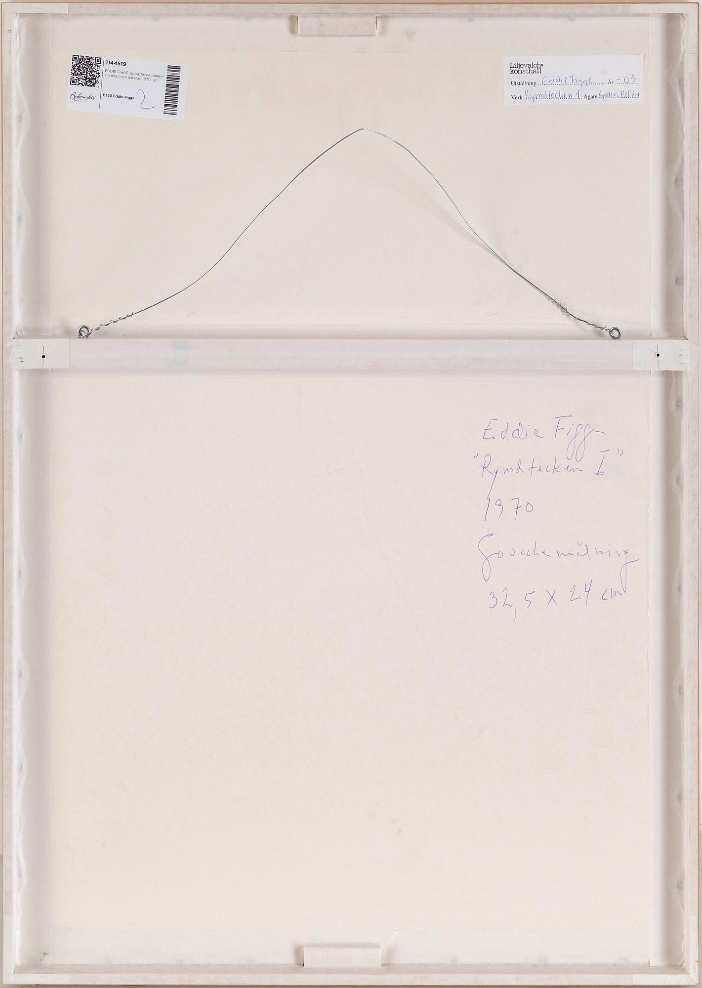 EDDIE FIGGE, gouache on paper, signed and dated 1970.