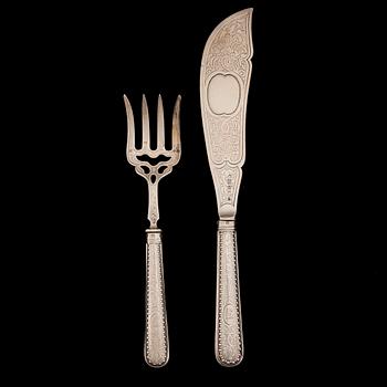 SERVERINGSBESTICK, silver, England, Sheffield 1858. Vikt 207 g.