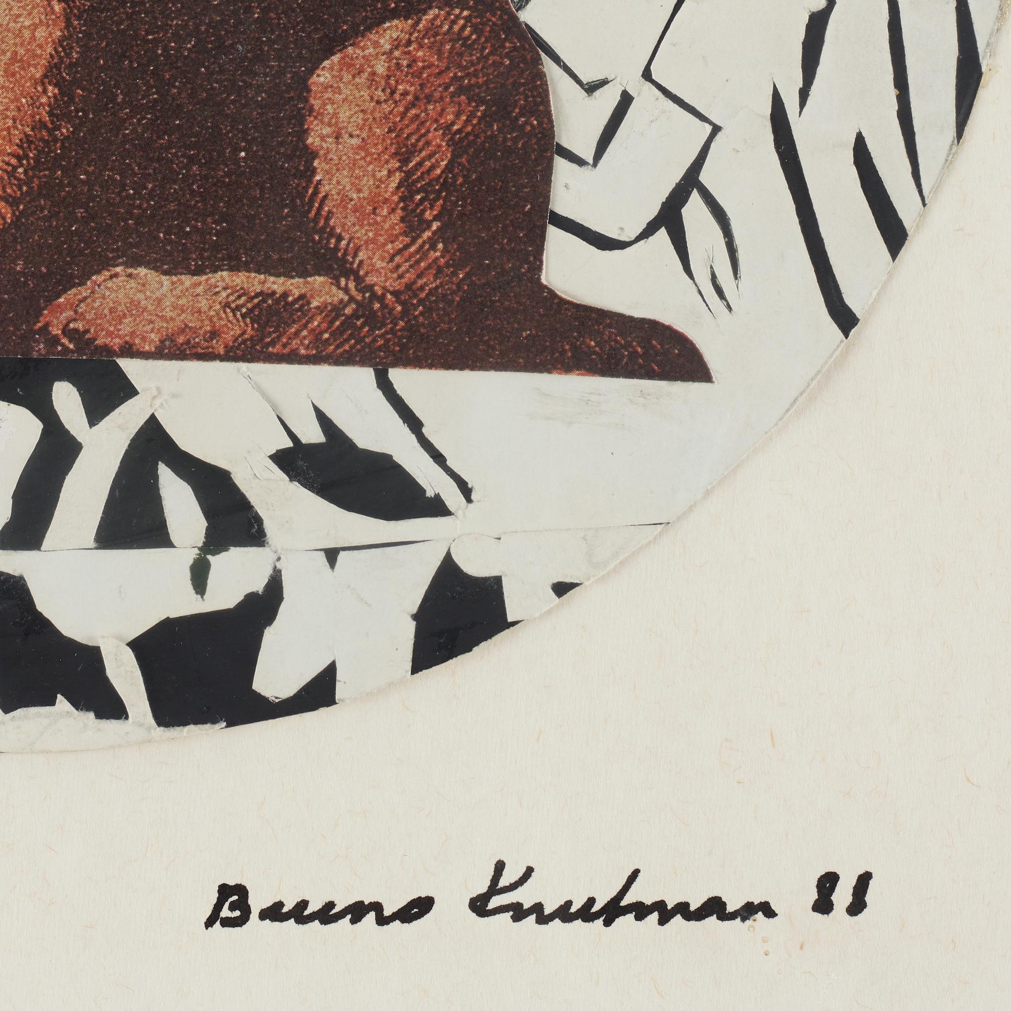 Bruno Knutman, mixed media/collage, signed and dated -88.