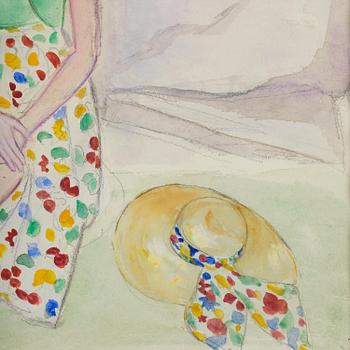 Einar Jolin, Tatiana Scheremetiew in Mölle in a polka dot skirt.