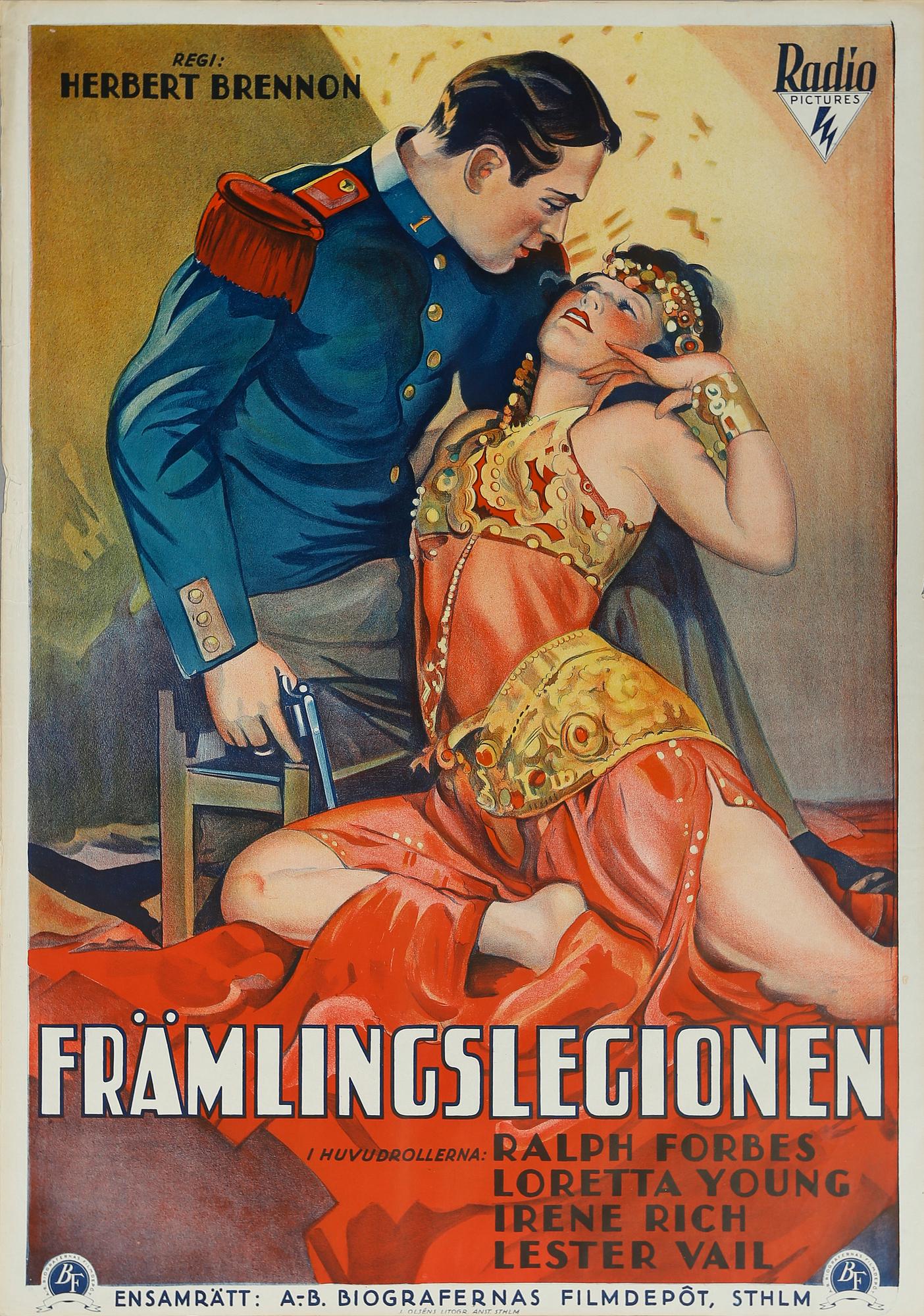 FILMAFFISCH, litografiskt tryck, "Främlingslegionen", 1931.
