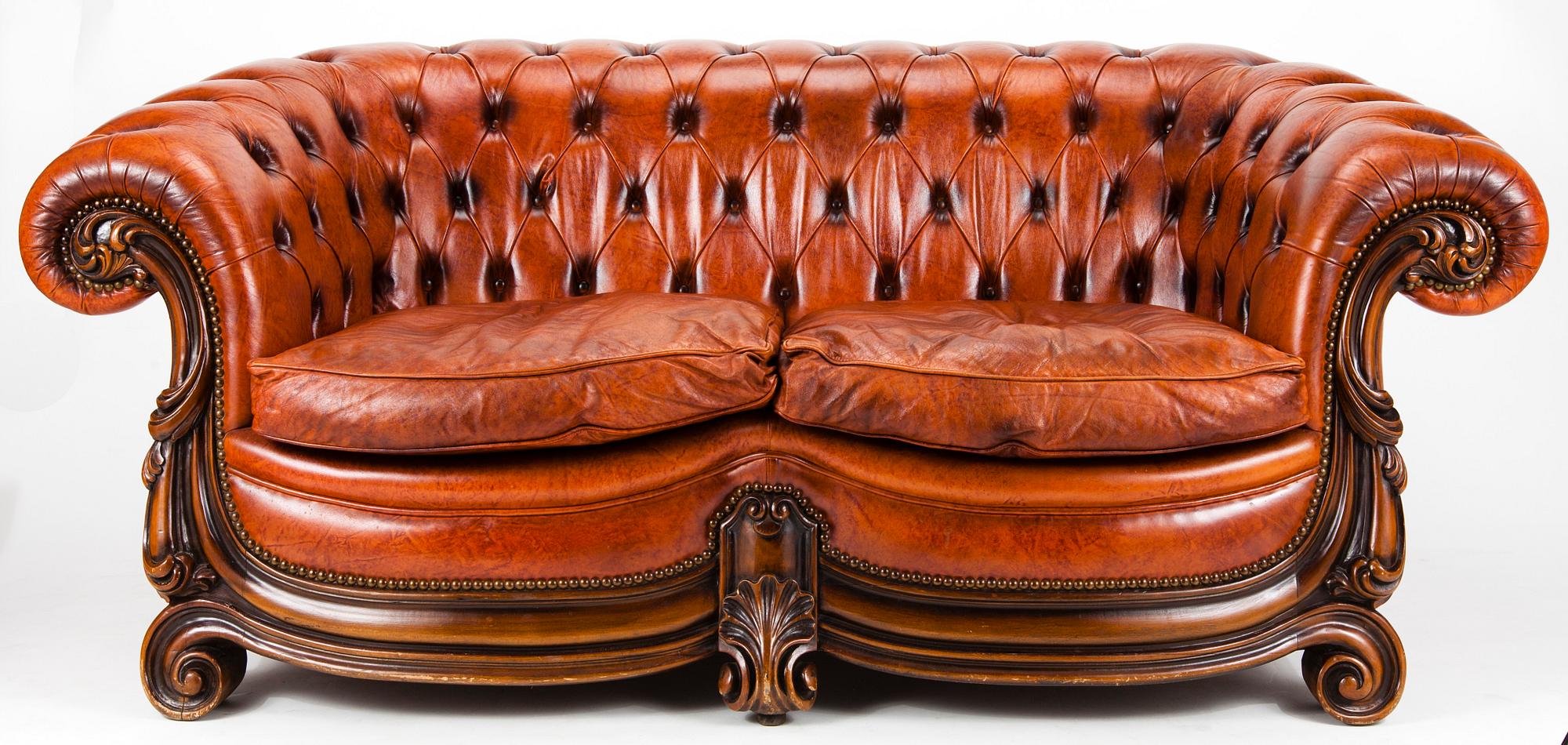 SOFFA, Chesterfield-stil, Mellaneuropa, 1900-talets slut.
