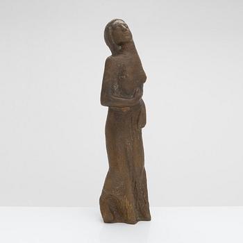 Jussi Vikainen, veistos, pronssi, signeerattu ja päivätty -83.