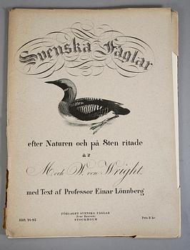 LITOGRAFIER, 112  st. Ur "Svenska Fåglar", av Bror Hallberg, Magnus och Wilhelm von Wright. 1900-talets första hälft.