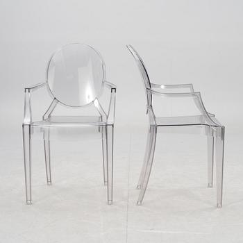 KARMSTOLAR, ett par, "Louis Ghost", Philippe Starck för Kartell.