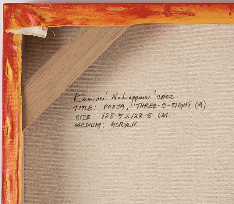 Kumari Nahappan, akryl på duk, signerad och daterad 2002 a tergo.