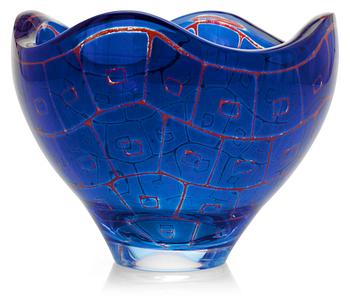 1000. A Sven Palmqvist ravenna glass bowl, Orrefors 1978.