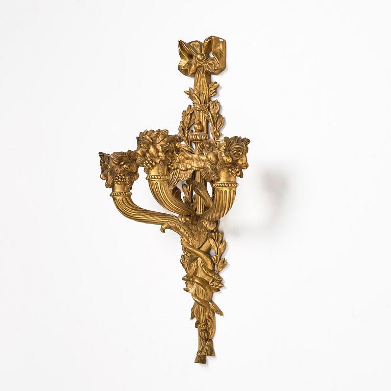 Applique, för tre ljus, Frankrike, 1800-talets mitt, Louis XVI-stil.