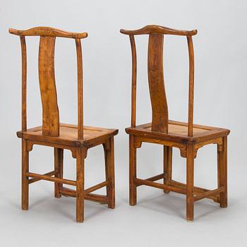 Stolar, 2 st, hardwood. Kina. Qing dynastin. 1800-tal.