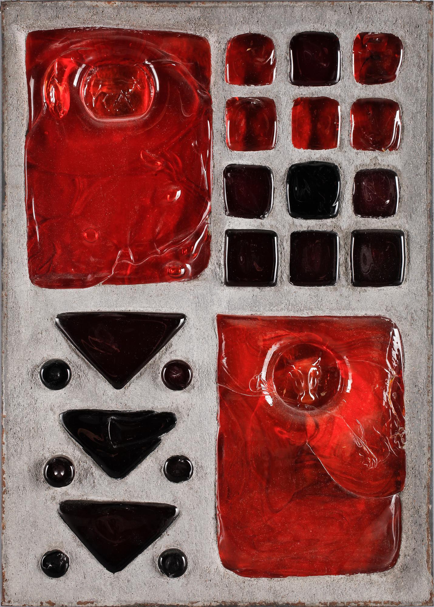 OBJEKT, färgat glas och betong, 1960/70-tal.