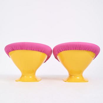 Raphaël Raffel, a pair of easy chairs, France, 1970s.