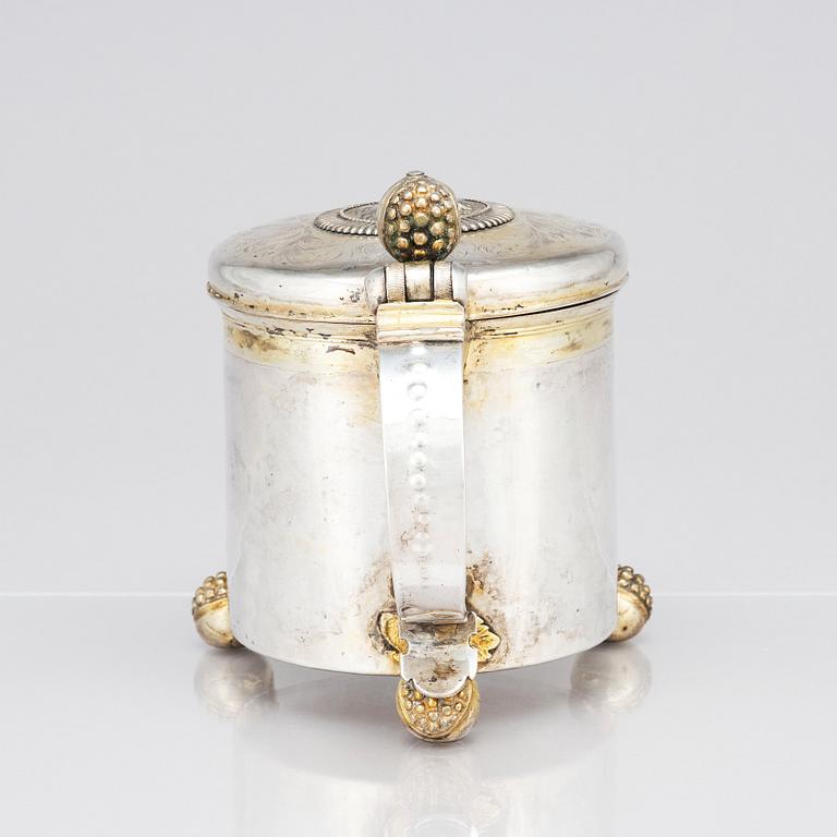 A Swedish 17th century parcel-gilt tankard, mark of Henrik Möller the elder, Stockholm (1645-1690) before 1689.