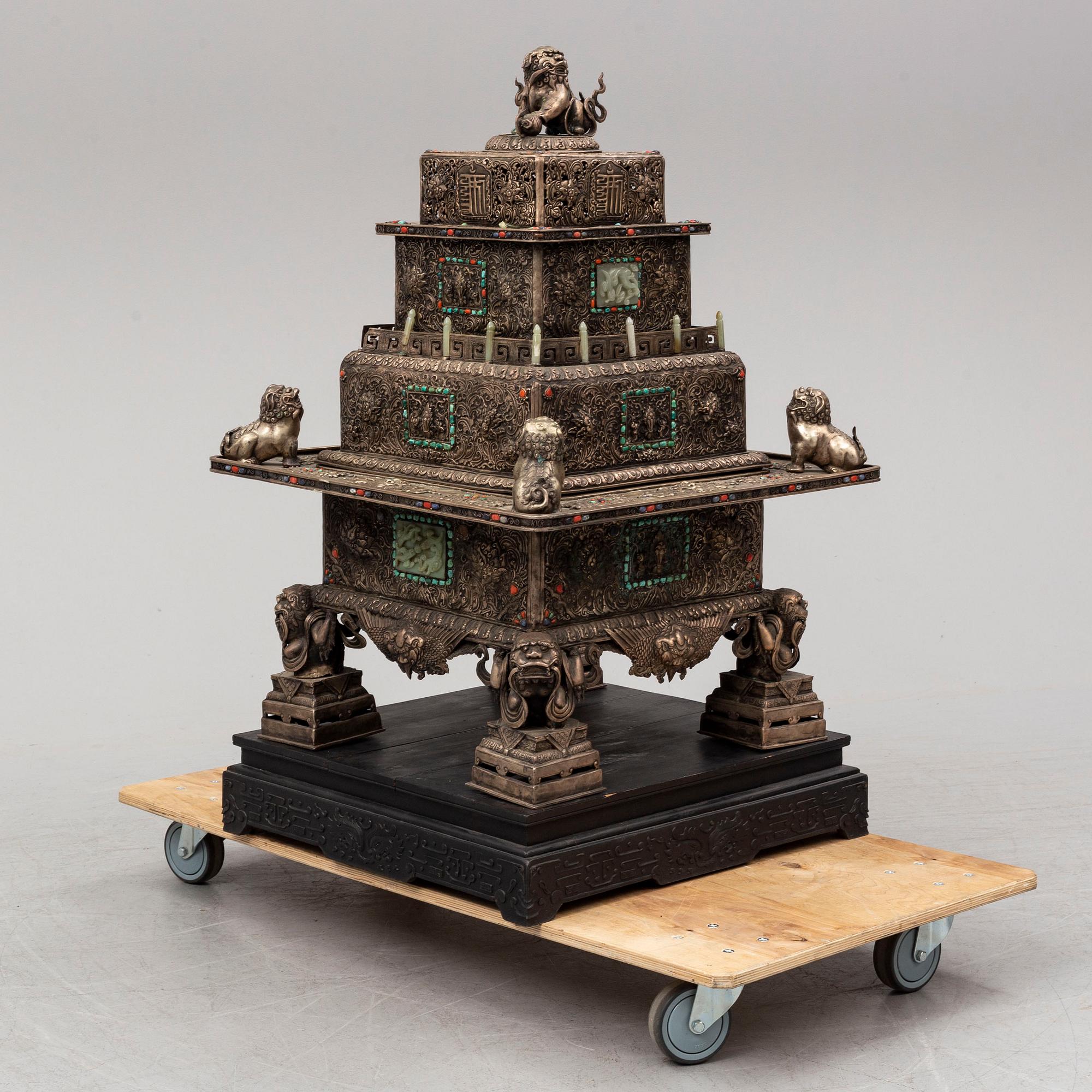 A large Tibetan / Chinese shrine, 20th Century.