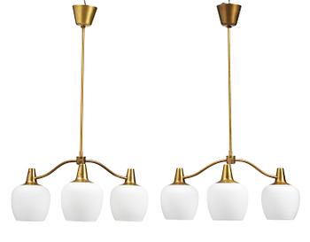 78. Harald Notini, a pair of ceiling lamps model 11954, Arvid Böhlmarks Lampfabrik, Stockholm, 1950s.