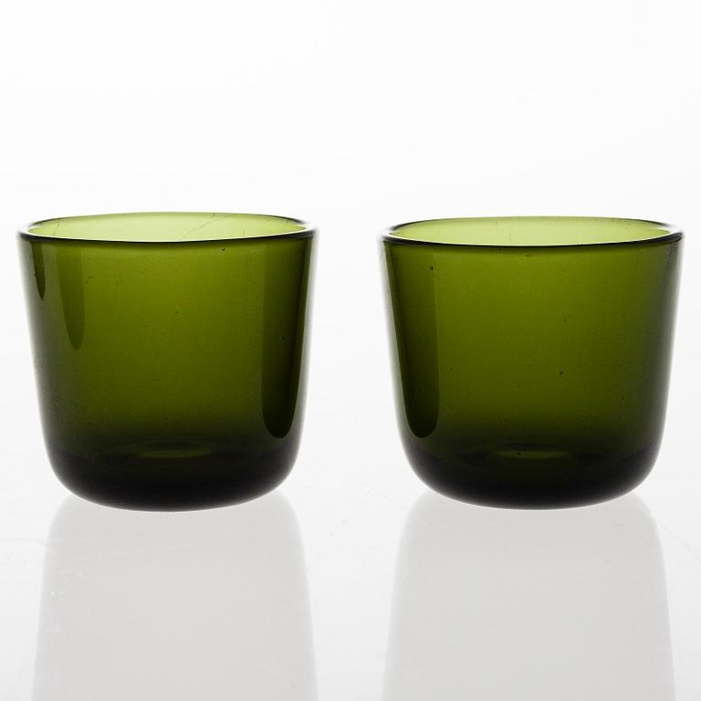 KAJ FRANCK, A set of Six 5023 Glasses and two glass bowls, Nuutajärvi.