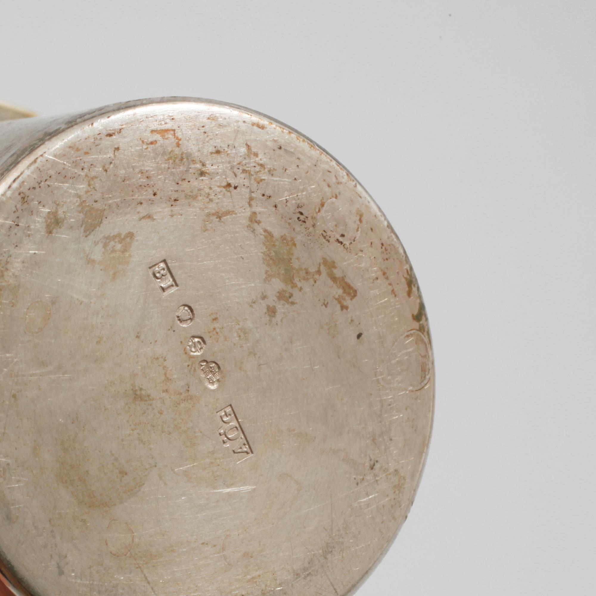 PUNCHMUGGAR, 6 st, silver, A Öijving, Gävle, 1935, vikt 120 gram.