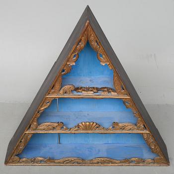 VÄGGHYLLA, allmoge, sannolikt Danmark 1800-tal.