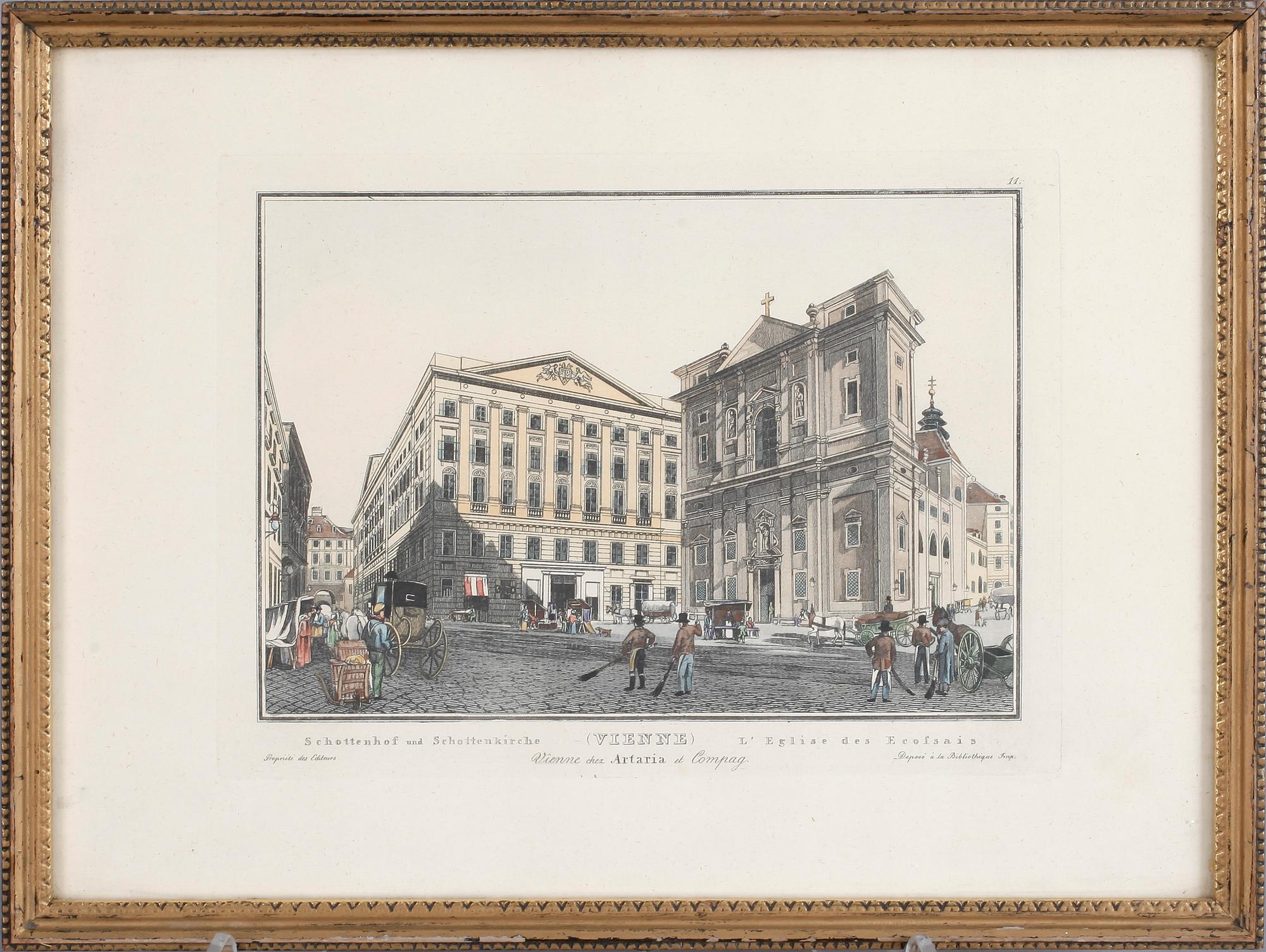 GRAVYRER, 5 st, samtliga med motiv från Vienne, 1800-talets första hälft.