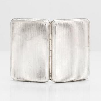 A silver cigarette case, Moscow 1886. Unidentified maker's mark.