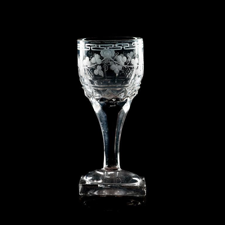 LIKÖRGLAS, sex stycken. Tyskland, Empire 1810-20.