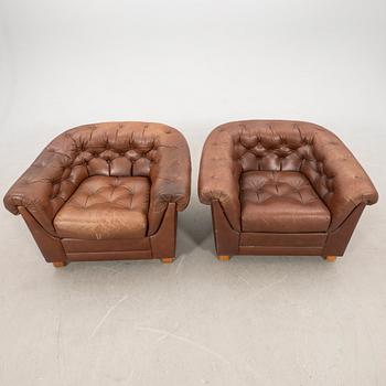 Club armchairs, 1 pair, 1960s/70s.