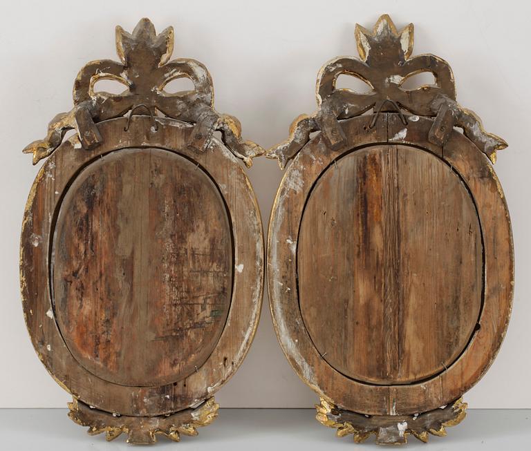 SPEGELLAMPETTER, ett par, gustaviansk stil, kring sekelskiftet 1900.