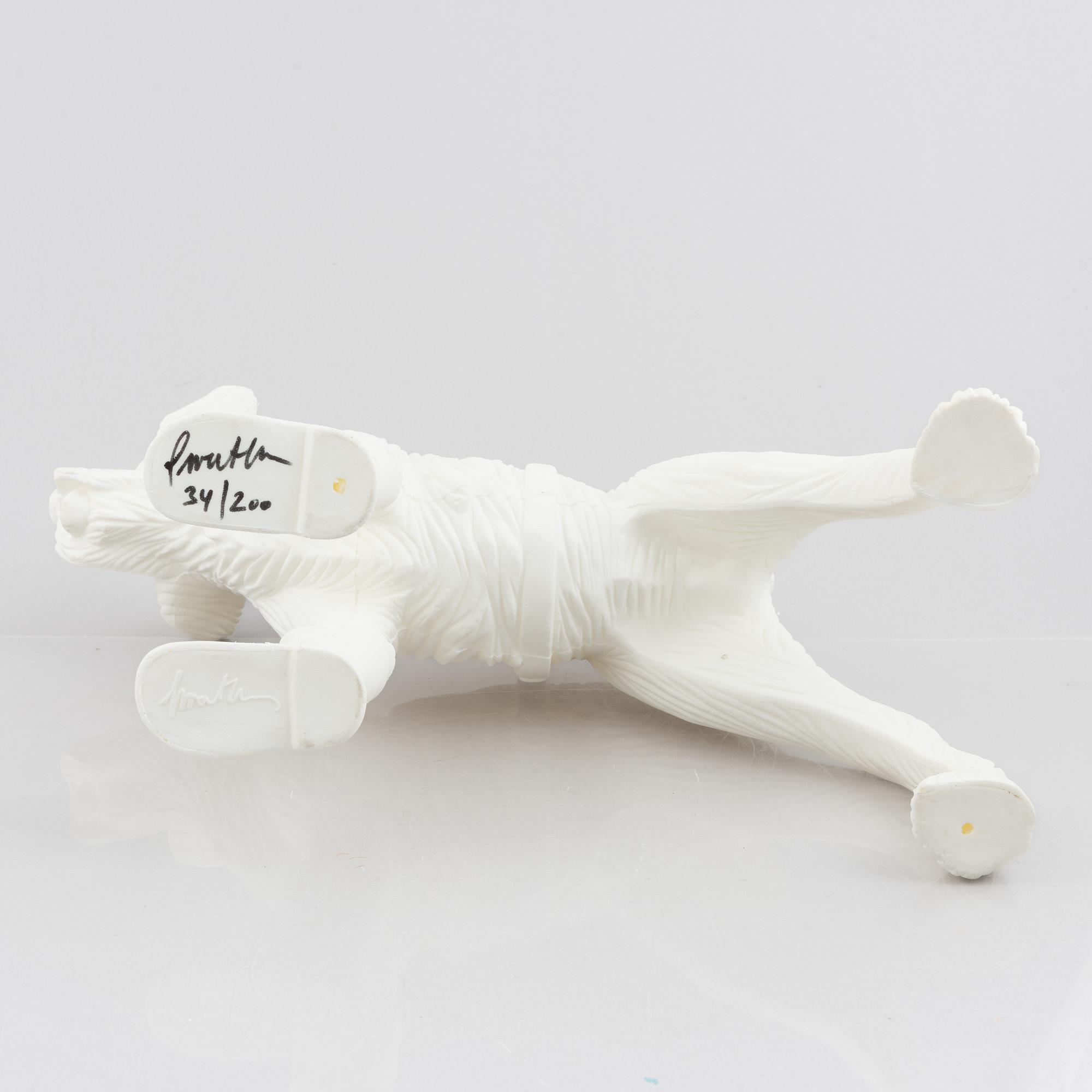 William Sweetlove, "Cloned Schnauzer with water bottle". (White).