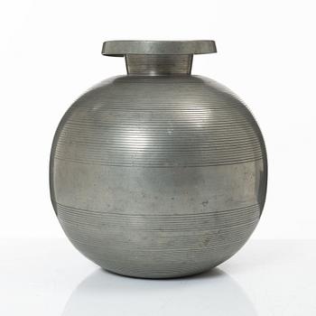 Sylvia Stave,  a pewter vase model '5496', C.G. Hallberg, Stockholm, 1934.