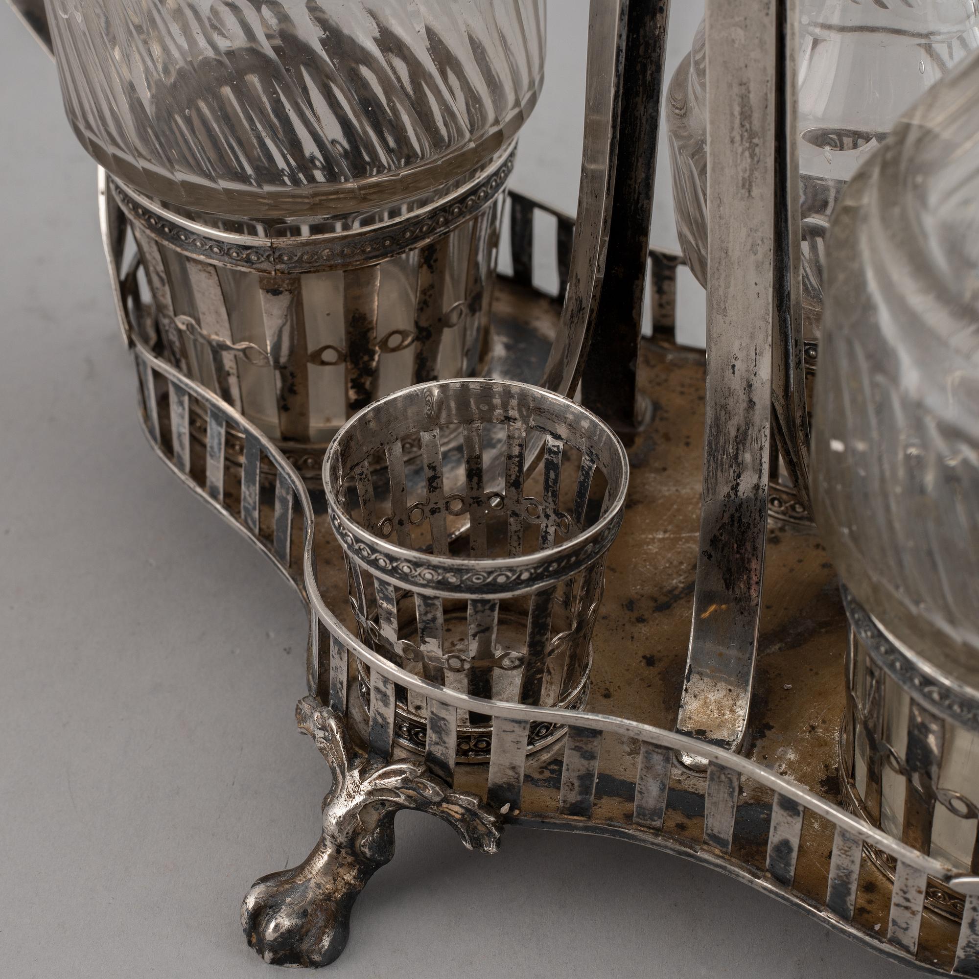 O Sohlberg, bordssurtout, silver och glas, Falun 1830.