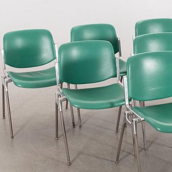 GIANCARLO PIRETTI, a set of 6 chairs by Giancarlo Piretti for Castelli Italy.