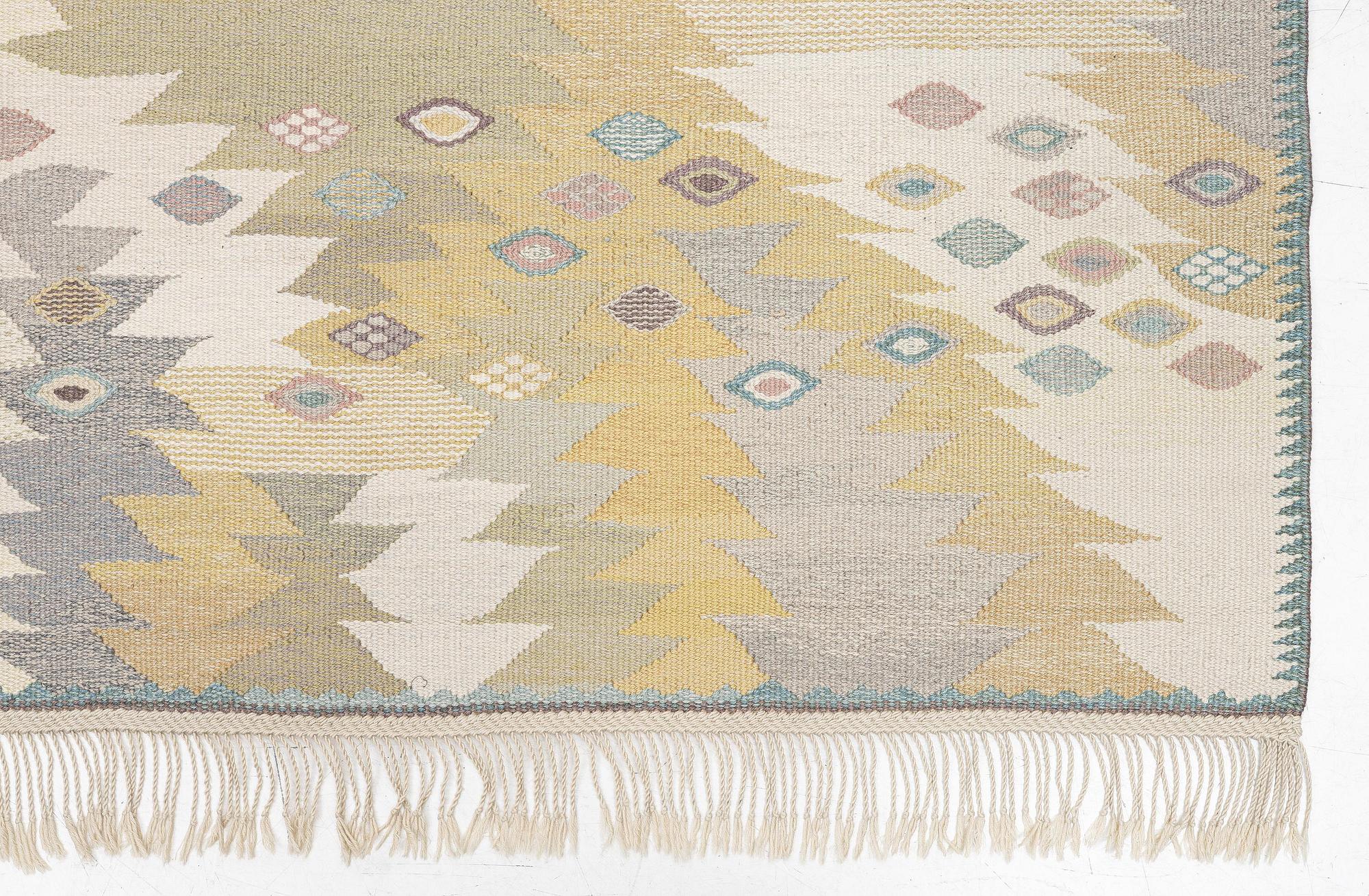 Barbro Nilsson, a 'Tånga ljus' carpet, tapestry weave, c. 319 x 238 cm, signed AB MMF BN.