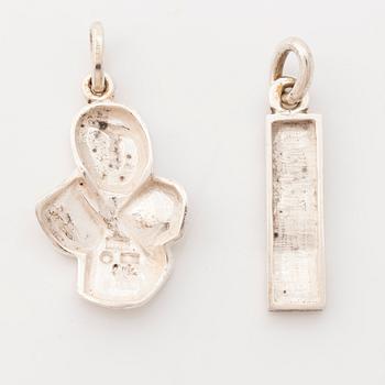 Rolf Karlsson, Two silver pendant.