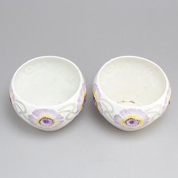 a pair of early 20th century porcelain flower pots by Rörstrand.