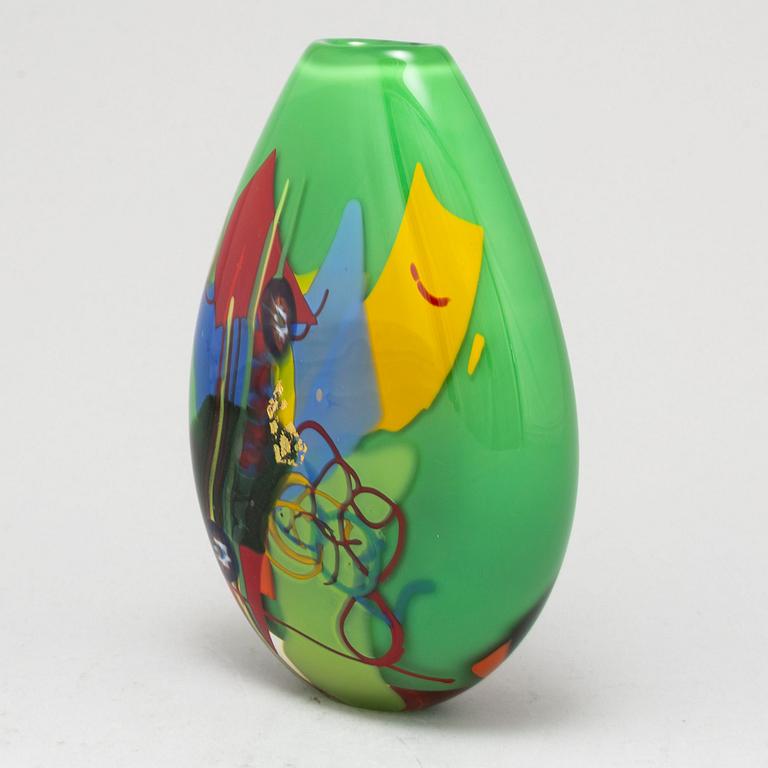 JAN-ERIK RITZMAN, a glass vase, signed and dated -98.