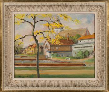 John Rafael Ekelund, öljy levylle, signeerattu ja päivätty -44.