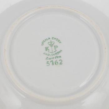 Arthur Percy, five coffee cups and saucers, 'Linda', Upsala Ekeby Karlskrona.