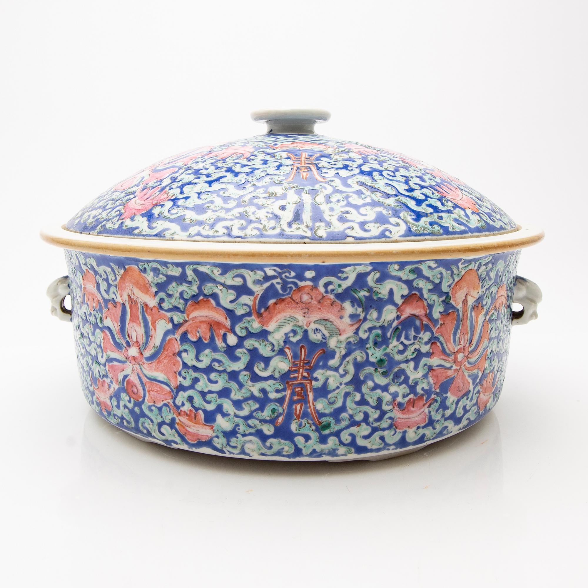 Parti porslin, 5 delar, Kina, 18/1900-tal.