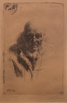 Anders Zorn, a signed etching from 1911.