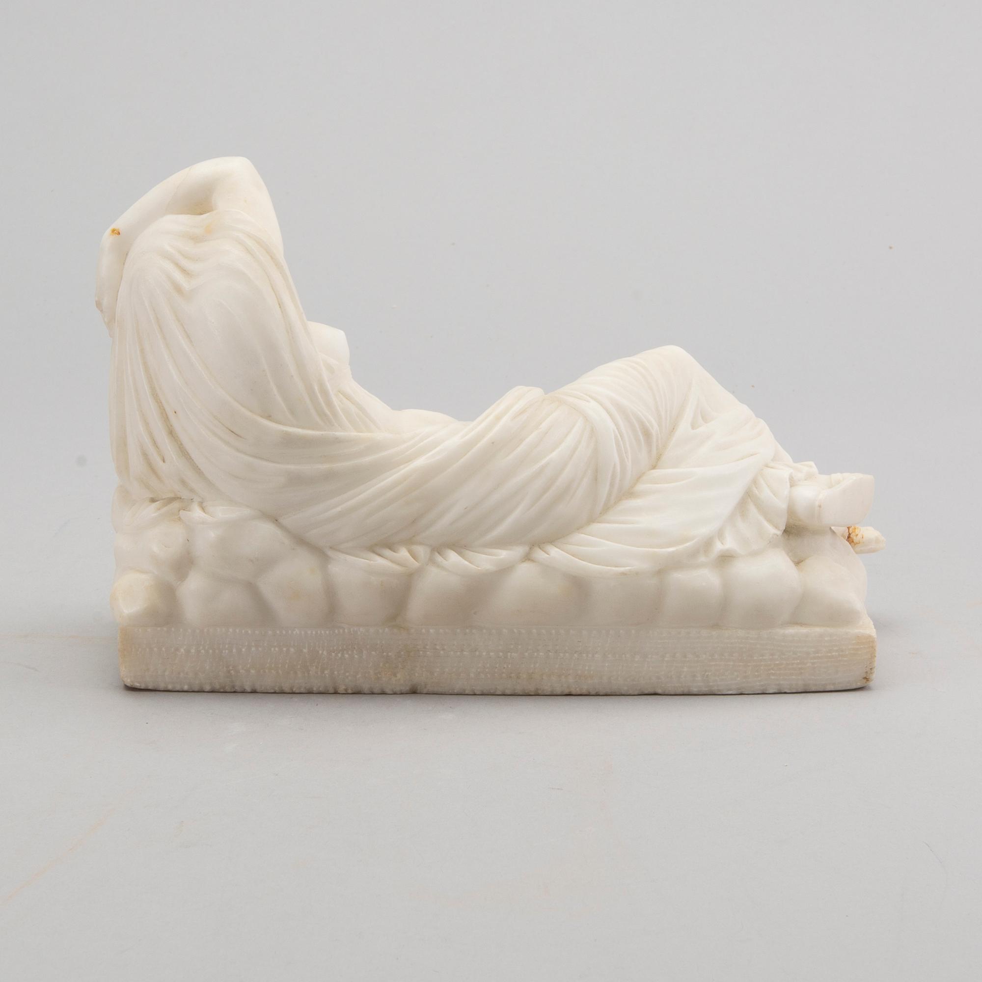 GRAND TOUR-SOUVENIR, "Cleopatra Morente", alabaster, turn of the century 18/1900.