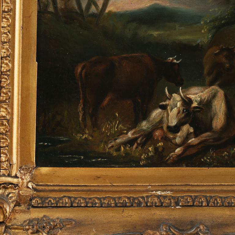 OKÄND KONSTNÄR, olja på pannå, osignerad, 1800-tal.