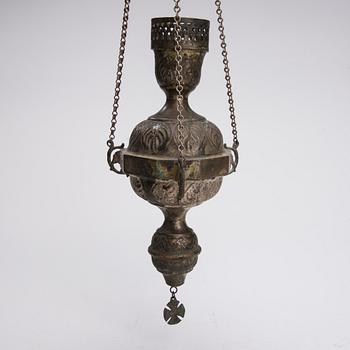 LAMPUKKA, hopeoitua messinkiä, Venäjä 1900-luvun alku.