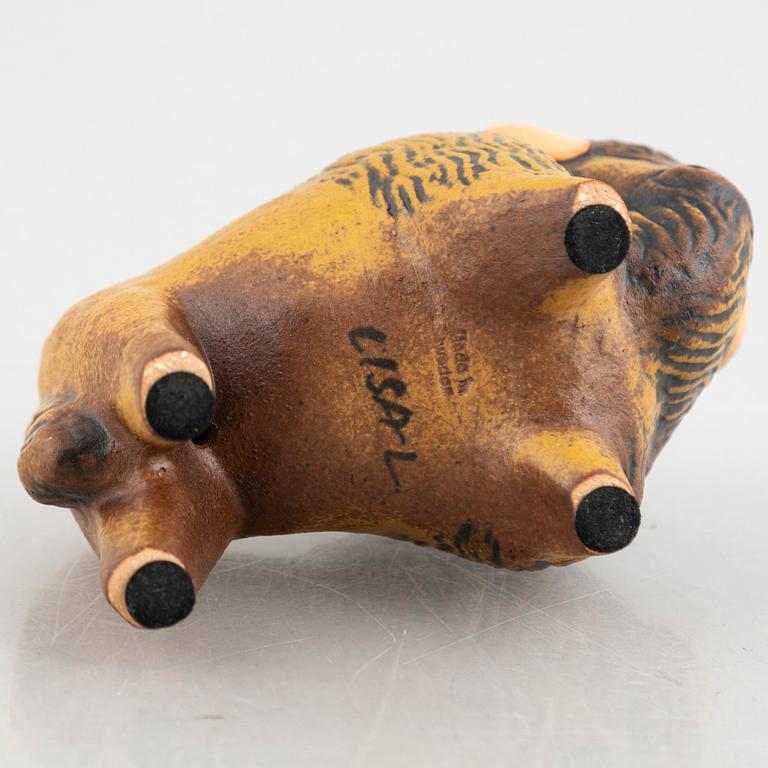 Lisa Larson, figurines, a set of four stoneware figurines including 'Lejon mini' from the series 'Afrika', Gustavsberg.