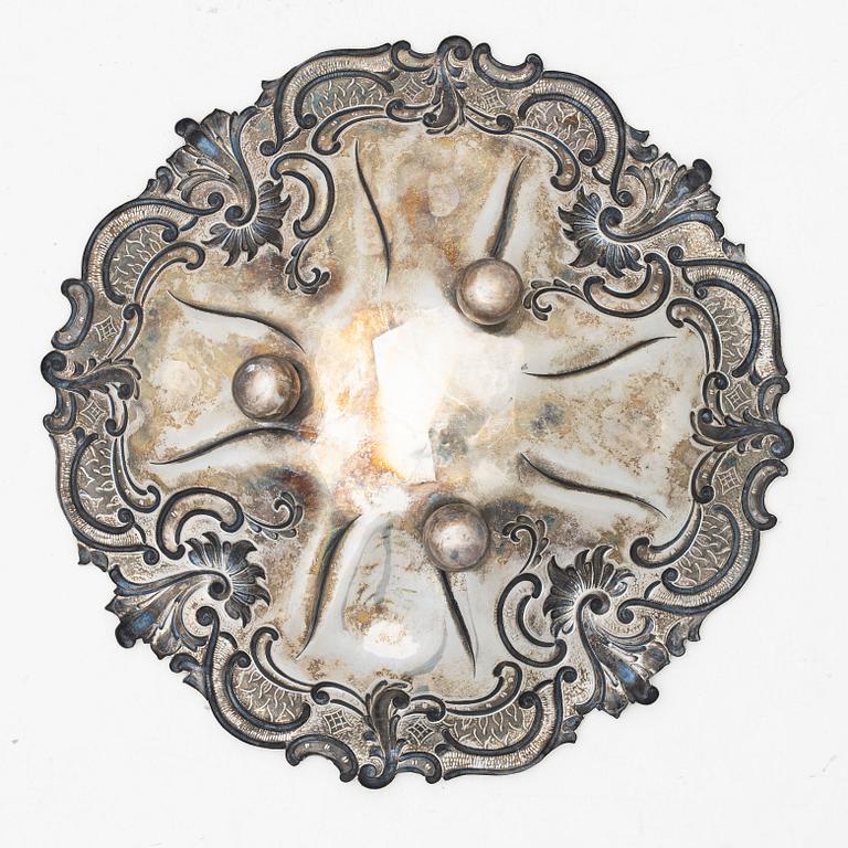Fat på fot, silver, rokokostil, Tenn & Silver Ab, Göteborg 1972.
