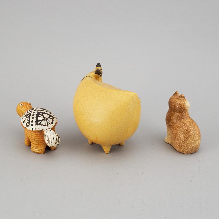Lisa Larson, three stoneware figurines, Gustavsberg.