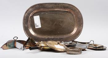 PARTI NYSILVER, 15 delar, bla AG Dufva, 1800-1900-tal.